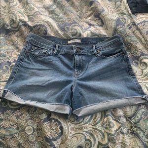 LOFT denim shorts (adjustable cuff)
